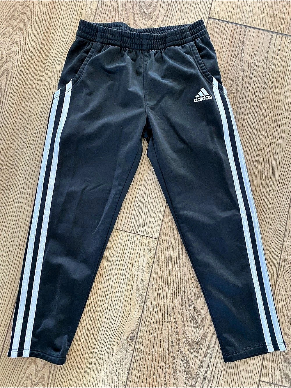 Adidas Boys Iconic Tricot Track Pants Boys Track Pants Black & White Size 6